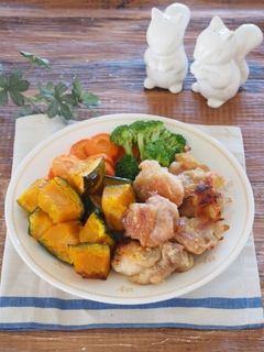 鶏肉とかぼちゃの塩唐揚げ-レシピのメイン写真