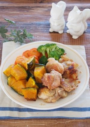 鶏肉とかぼちゃの塩唐揚げ-レシピのメイン写真