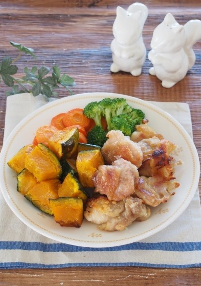 鶏肉とかぼちゃの塩唐揚げ-レシピのメイン写真