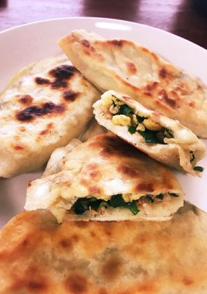 ニラエビ焼きまんじゅう(韭菜盒子）-レシピのメイン写真