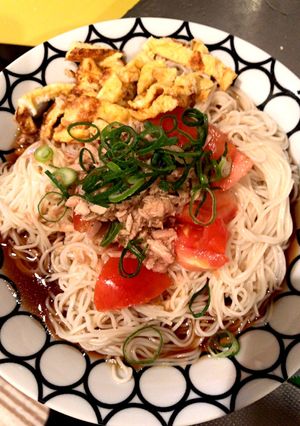 美味！トマトとツナと大葉のサッパリ素麺♡-レシピのメイン写真
