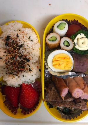 中一女の子弁当20190424手抜き焼肉-レシピのメイン写真