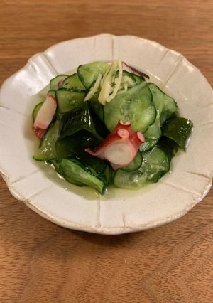 タコきゅうりわかめの酢の物(土佐酢で)-レシピのメイン写真
