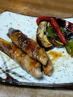 茄子の肉巻きと焼き野菜-レシピのメイン写真