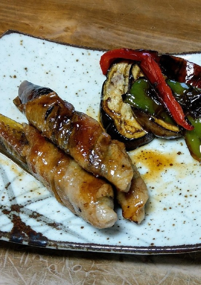 茄子の肉巻きと焼き野菜-レシピのメイン写真