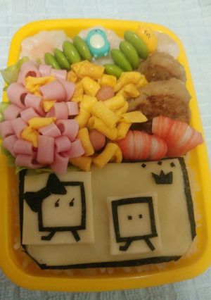 キャラ弁当ハコボーイ&ハコガール♪-レシピのメイン写真