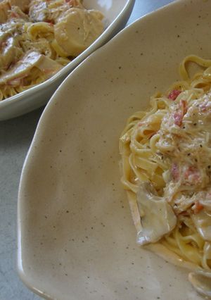 カニとホタテの本格トマトクリームパスタ。-レシピのメイン写真