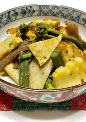 竹の子・わらび・ごぼう天の山菜きんぴら-レシピのメイン写真