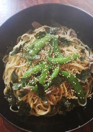 スナップエンドウの和風パスタ。-レシピのメイン写真