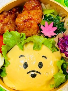 簡単キャラ弁☆プーさんオムライス弁当☆-レシピのメイン写真