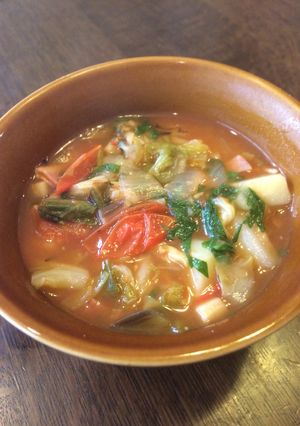 トマトと大葉たっぷり野菜の食べるスープ♪-レシピのメイン写真