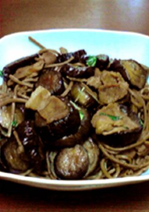 ナスと豚肉の蕎麦-レシピのメイン写真
