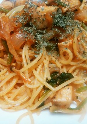 メカジキと野菜のトマト味スパゲティ　-レシピのメイン写真