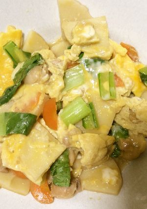 鶏肉と筍の卵とじ(お丼でもどうぞ)-レシピのメイン写真