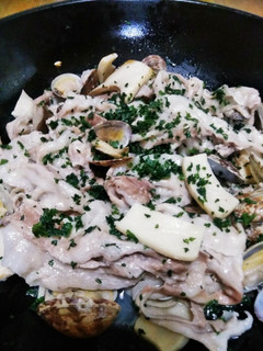 梨湖の豚バラあさりキノコ-レシピのメイン写真