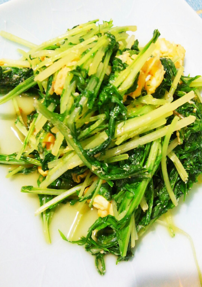 水菜の大量消費に！水菜と卵の中華風炒め-レシピのメイン写真