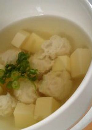 タイ風☆鶏団子と卵豆腐の親子スープ-レシピのメイン写真