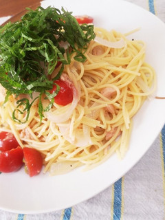 トマトと新玉ねぎの和風ツナパスタ-レシピのメイン写真