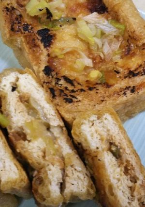栃尾油揚げのねぎ味噌チーズ焼き-レシピのメイン写真