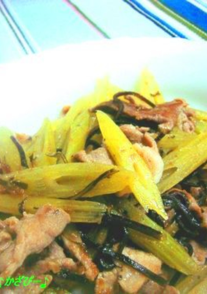 ふきと豚肉の梅昆布炒め-レシピのメイン写真