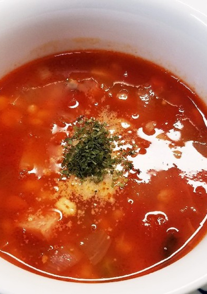 簡単！ヤミツキ！もち麦のトマトスープ♪-レシピのメイン写真