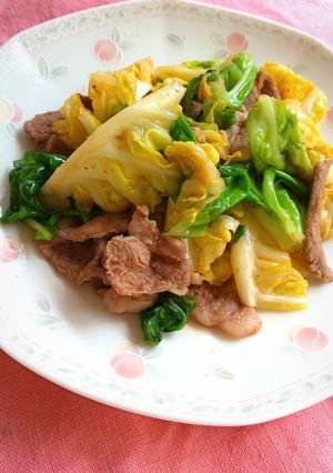 簡単！春キャベツと豚肉のキムチ炒め-レシピのメイン写真