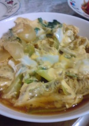 青梗菜と玉ねぎの卵とじ-レシピのメイン写真