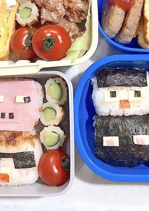 キャラ弁☆マイクラおにぎり^ ^-レシピのメイン写真