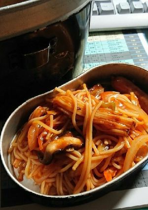 キャンプでナポリタン-レシピのメイン写真