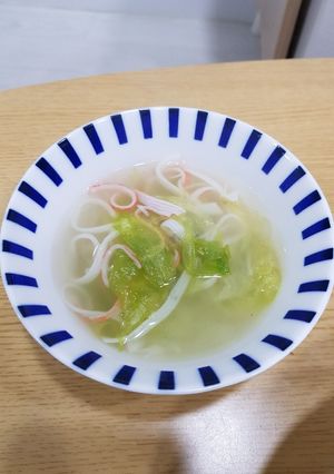 超簡単!!カニカマとレタスのスープ-レシピのメイン写真