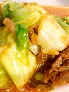 牛肉とレタスのスタミナ焼き-レシピのメイン写真