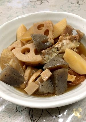 圧力鍋で手羽元と大根などの煮物-レシピのメイン写真
