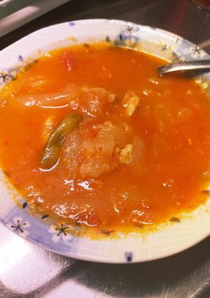 トマト、玉ねぎと鶏肉煮込-レシピのメイン写真