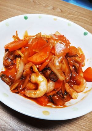 魚介類のケチャップ炒め-レシピのメイン写真