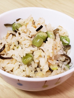 簡単!!塩昆布DE豆ご飯♪-レシピのメイン写真