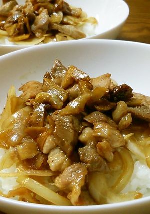 リブロース薄切り、フライドガーリック丼。-レシピのメイン写真