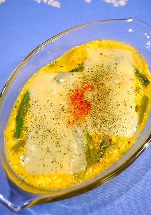 レンジで簡単！筍アスパラのキッシュ風-レシピのメイン写真