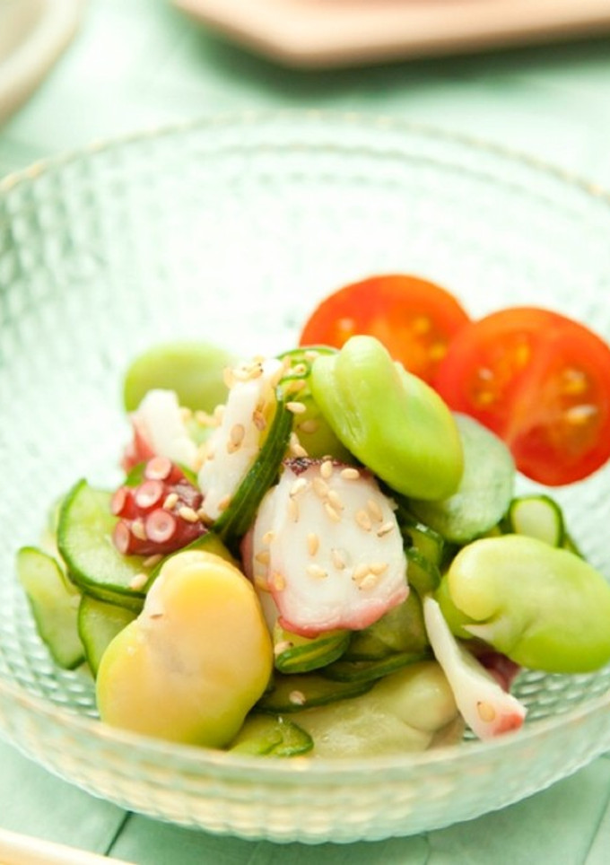 タコときゅうりとそら豆のマリネ⁂簡単副菜-レシピのメイン写真
