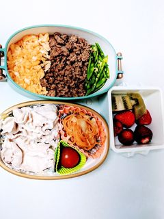 豚シャブと三色ご飯のお弁当-レシピのメイン写真