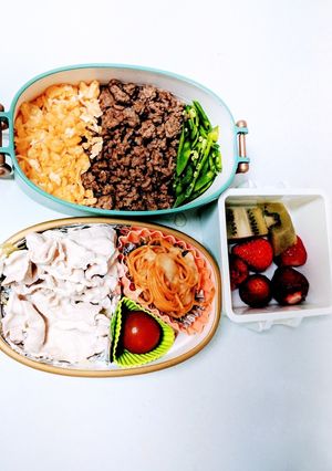 豚シャブと三色ご飯のお弁当-レシピのメイン写真