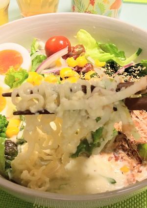 ビシソワーズ風 豆腐スープ冷やしラーメン-レシピのメイン写真