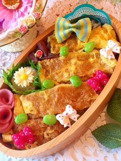 4月26日 カツとじ弁当 詰め方-レシピのメイン写真