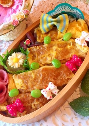 4月26日 カツとじ弁当 詰め方-レシピのメイン写真