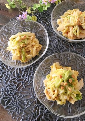 PB和え♡キャベツだけで美味しいサラダ♪-レシピのメイン写真