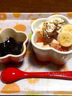 カラフル寒天のクリームあんみつ-レシピのメイン写真