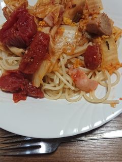 白菜と茸のトマトパスタ-レシピのメイン写真