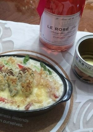 さばの味噌煮缶を竜田揚げトッピングドリア-レシピのメイン写真