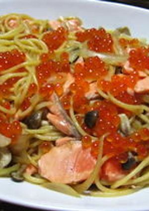 いくらとサーモンの和風で親子パスタ-レシピのメイン写真