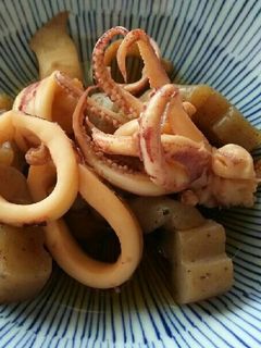 イカと蒟蒻の煮物-レシピのメイン写真