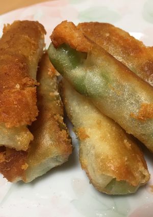 簡単 おつまみ 枝豆とチーズ春巻き-レシピのメイン写真
